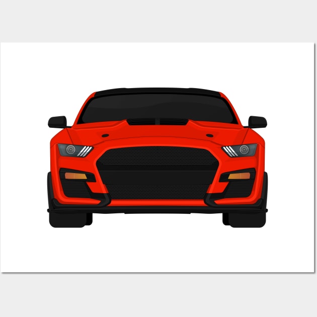 Shelby GT500 2020 Race-Red + Black roof Wall Art by VENZ0LIC